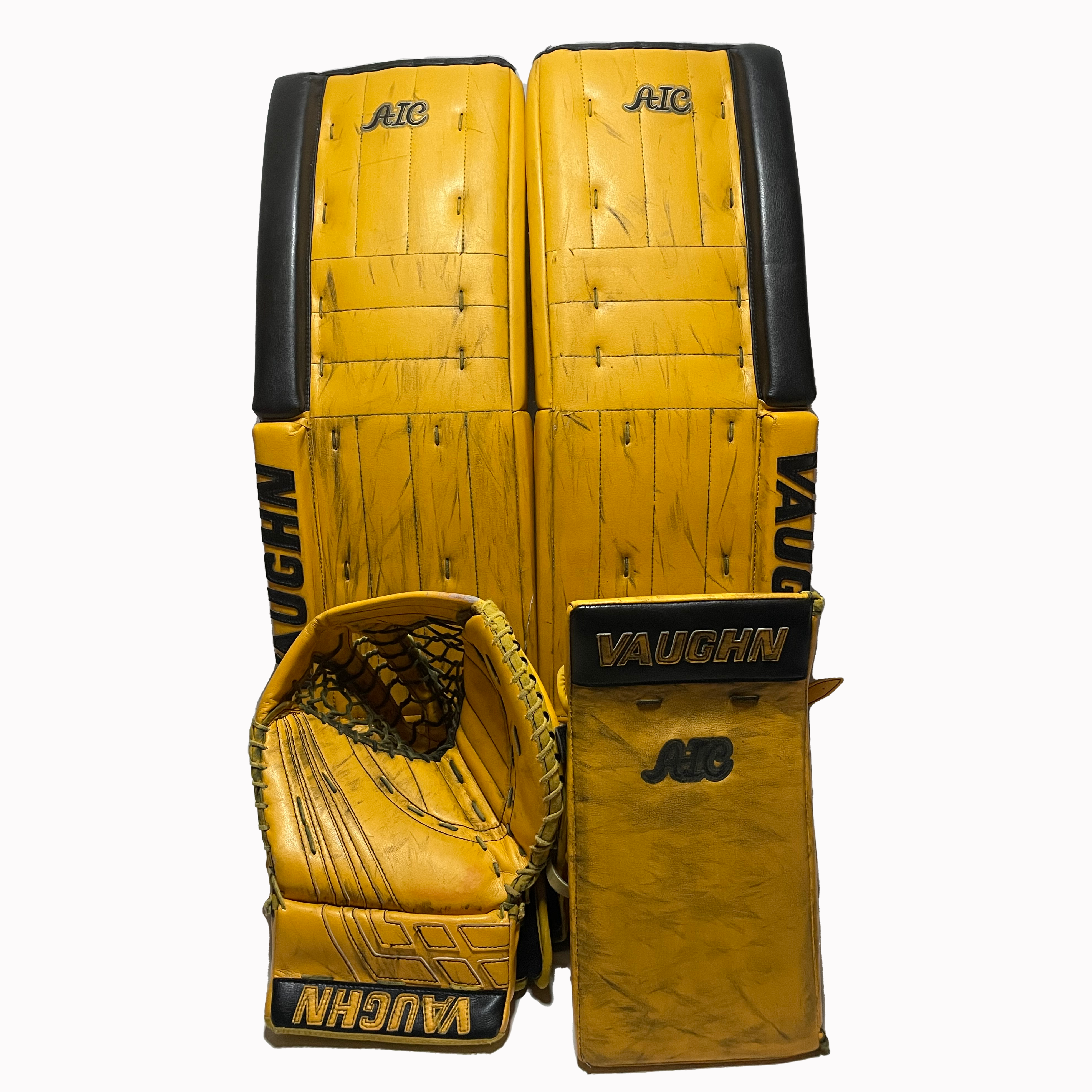 Vaughn Ventus SLR - Ensemble de gardien de but complet Pro Stock d'occasion (jaune/noir)
